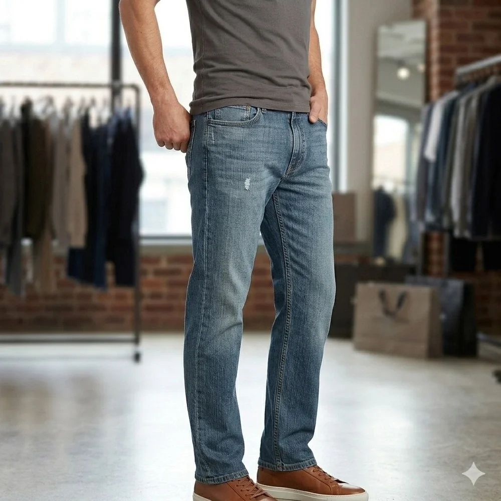 Signature by Levi Strauss & Co. Men's Straight Fit Jeans Size 38x32 Medium‎ Wash